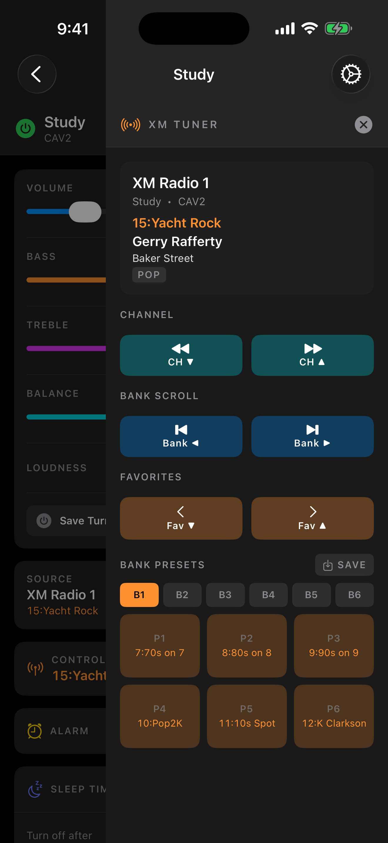 Tuner control panel